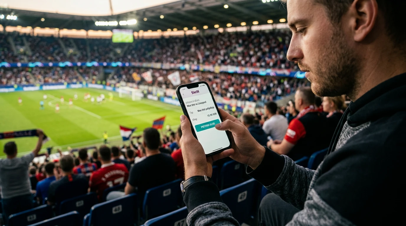 Mobilno klađenje uz Skrill aplikaciju na pametnom telefonu — instant depozit